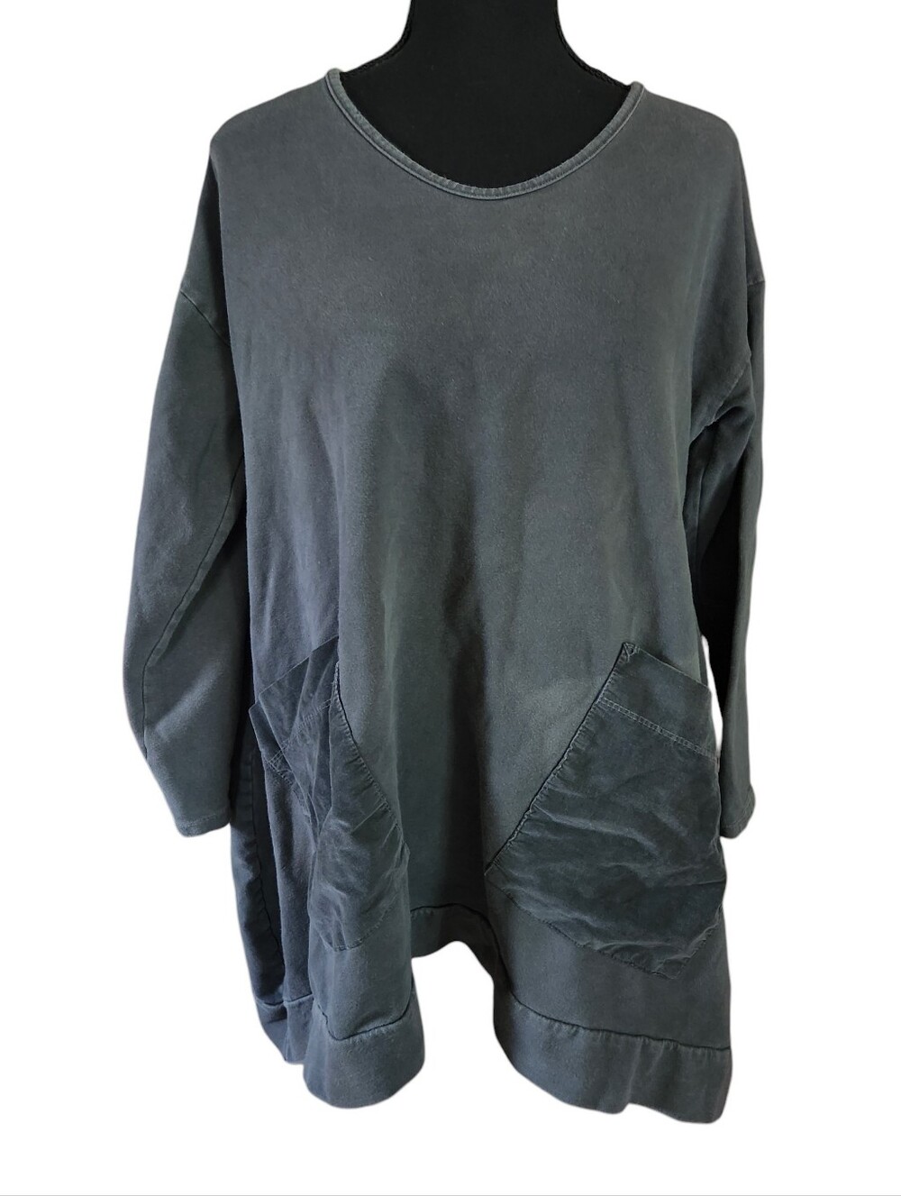 Lagenlook SAGA Made In Italy Grey Oversized Top 100% Cotton
